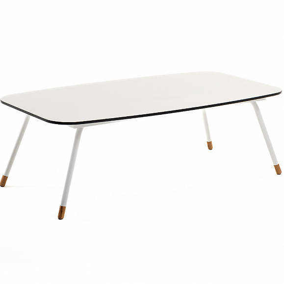 Верона журнальный стол из HPL 120х65, H40, каркас белый муар, цвет столешницы молочный фото 1