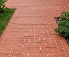 Клинкерная брусчатка ЛСР Лондон квадро 100х100х50 мм, красный