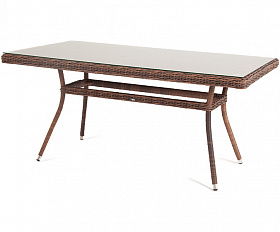 Латте плетеный стол из искусственного ротанга 140х80см, цвет коричневый