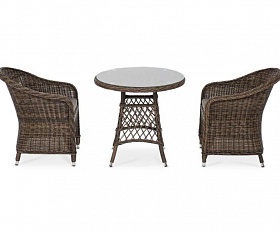 Обеденная группа Эспрессо–80 R 4SIS из искусственного ротанга, цвет коричневый