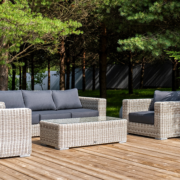 Боно лаунж-зона из искусственного ротанга, цвет бежевый фото 4