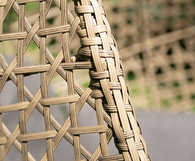 Флоренция подвесное кресло-кокон из искусственного ротанга, цвет соломенный с серой подушкой