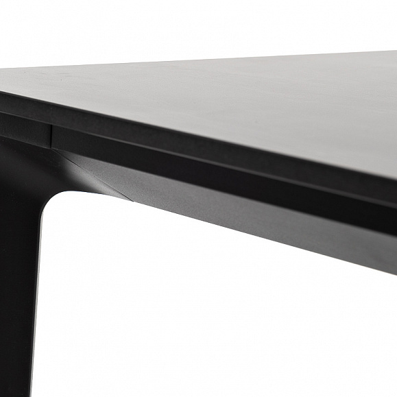 Малага обеденный стол из HPL 160х80см, цвет серый гранит, каркас черный фото 4