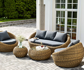 Лаунж-Зона Барселона 4SIS из искусственного ротанга, цвет соломенный