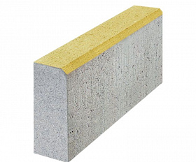 Бордюр тротуарный 342 механический завод 500х200х80 мм, желтый, верхний прокрас