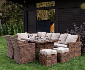 Угловой комплект Zorro Plus Double Royal Family из искусственного ротанга, цвет коричневый