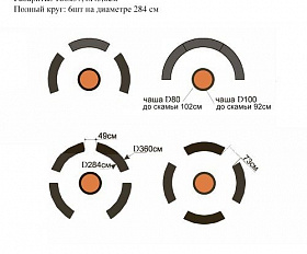 Скамья для костровой зоны SK180 Concretika 180х37х45 см