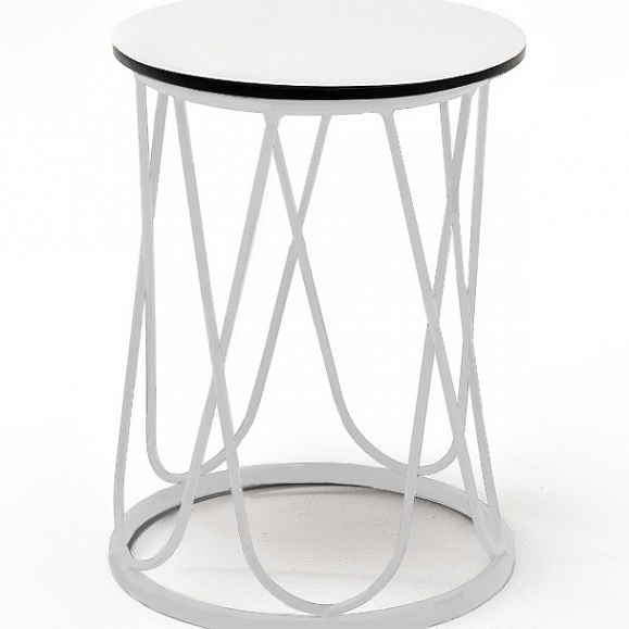 Перу журнальный стол из HPL круглый Ø40 H55, каркас из стали серый (RAL 7024), цвет столешницы дуб фото 1