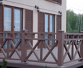 Столб ограждения Экодэк Спирит 120х120 мм, цвет Каштан