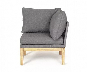 Модуль диванный угловой Барселона 4SIS из роупа (веревки), цвет серый