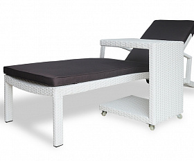 Плетеный кофейный стол MILANO белый для шезлонга Joygarden