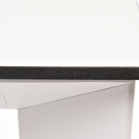 Венето обеденный стол из HPL 90х90см, цвет молочный, каркас белый фото 6