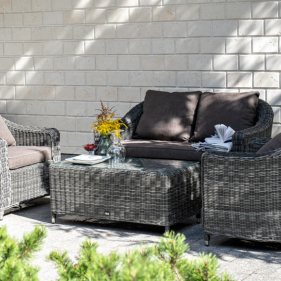 Кон Панна столик журнальный из искусственного ротанга, цвет графит фото 6