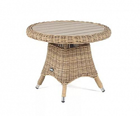 Кофейный столик Равенна 4SIS из искусственного ротанга, цвет соломенный