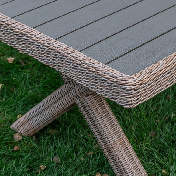 Обеденный стол Isabella Royal Family из искусственного ротанга, цвет бежевый фото 2