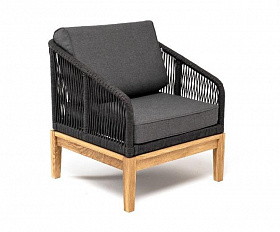 Кресло Канны 4SIS из роупа (веревки), основание дуб, цвет темно-серый