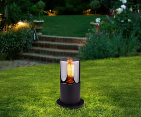 Уличный светильник Elektrostandard Roil IP54 35125/S чёрный/дымчатый плафон