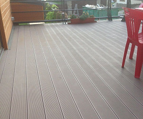 Террасная доска Экодэк Брайт Вельвет Шале, цвет Каштан