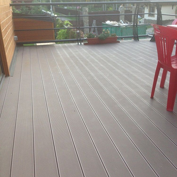 Террасная доска Экодэк Брайт Вельвет Шале, цвет Каштан фото 2