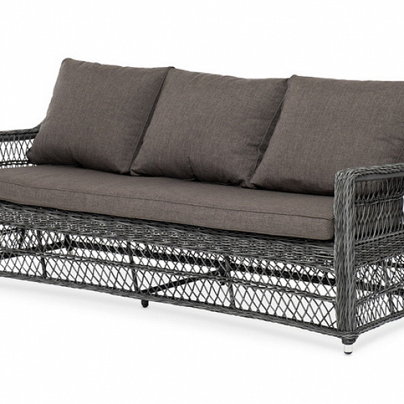 Гранд Латте диван трехместный из искусственного ротанга, цвет графит фото 1