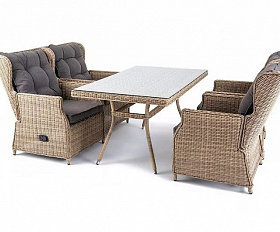Обеденная группа Кьянти 4SIS из искусственного ротанга, цвет соломенный