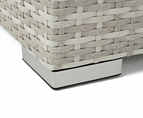 Лунго кашпо для цветов большое плетеное из искусственного ротанга, цвет бежевый