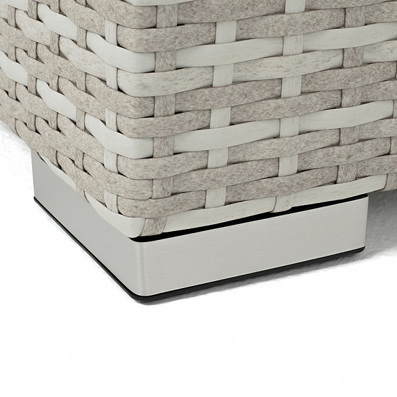 Лунго кашпо для цветов большое плетеное из искусственного ротанга, цвет бежевый фото 6