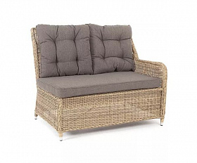 Левый модуль дивана Бергамо 4SIS из искусственного ротанга, цвет соломенный