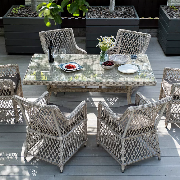 Обеденная Латте 4SIS группа плетеная, цвет бежевый фото 3