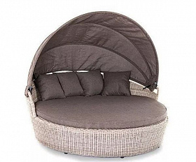 Плетеная кровать круглая Стильяно 4SIS из искусственного ротанга, цвет бежевый