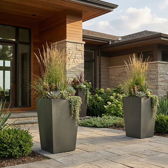 Кашпо Concretika Коник 40x40x70 Грине 7006 фото 1