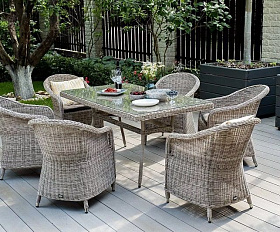 Плетеное кресло Равенна 4SIS из искусственного ротанга, цвет бежевый