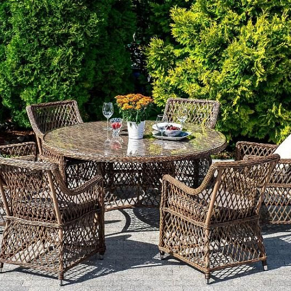 Плетеное кресло Латте 4SIS из искусственного ротанга, цвет коричневый фото 8