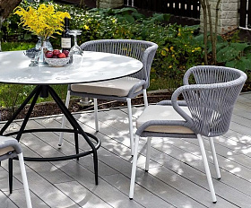 Плетеный стул Милан 4SIS из роупа (веревки), цвет светло-серый