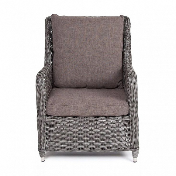 Плетеное кресло Гляссе 4SIS из искусственного ротанга, цвет графит фото 4