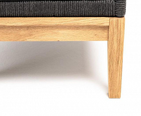 Кресло Канны 4SIS из роупа (веревки) узелкового плетения, основание дуб, цвет темно-серый