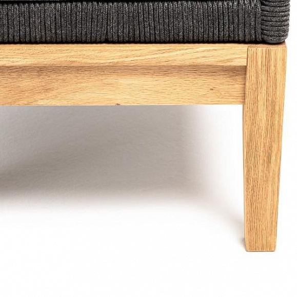 Кресло Канны 4SIS из роупа (веревки) узелкового плетения, основание дуб, цвет темно-серый фото 4