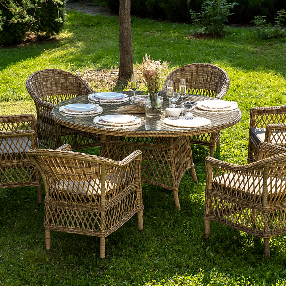 Обеденная Эспрессо–150 S 4SIS группа плетеная, цвет соломенный фото 2