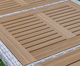 Обеденный стол Amelia Royal Family из искусственного ротанга 200 см, цвет бежевый