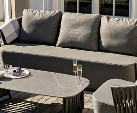Флоренция лаунж-зона из искусственного ротанга, цвет графит