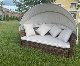 Диван-трансформер Violetta Royal Family из искусственного ротанга, цвет коричневый