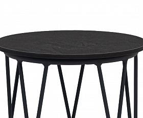 Перу журнальный стол из HPL круглый Ø40 H55, каркас из алюминия темно-серый (RAL 7024) муар, цвет столешницы серый гранит