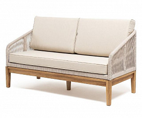 Диван двухместный Канны 4SIS из роупа (веревки), каркас дуб, цвет бежевый