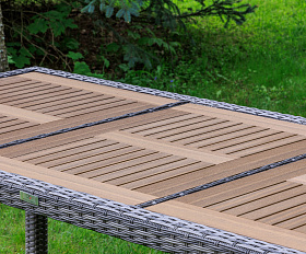 Обеденный стол Amelia Royal Family из искусственного ротанга 200 см, цвет серый