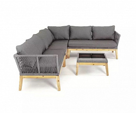 Лаунж-зона модульная Барселона 4SIS из роупа (веревки), каркас из акации