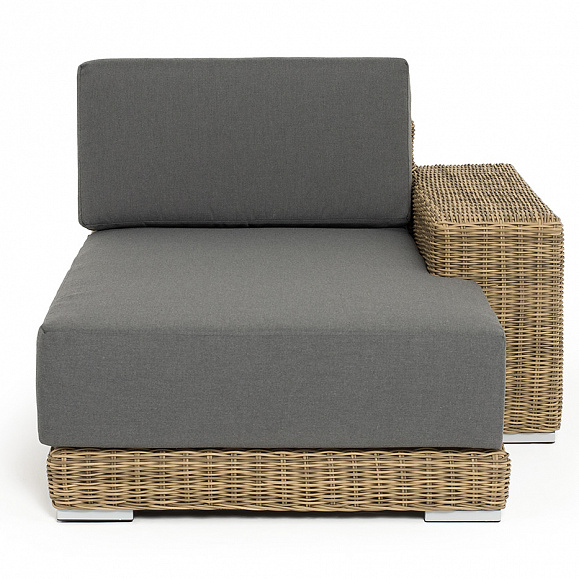 Капри кушетка из искусственного ротанга, цвет соломенный фото 2