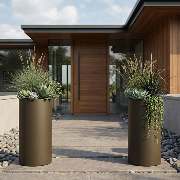 Кашпо Concretika Тюб Макси D40H60 Олива 310 256 фото 1
