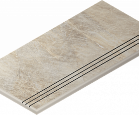 Керамогранитная ступень Italon Манетик X2 Уайт Закругленная Грип Левая 30X60