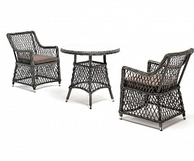 Обеденная группа Эспрессо-80 L 4SIS из искусственного ротанга, цвет графит