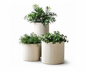 Кашпо TERRAFAKTURA Рифлоу D40H40 Дюна